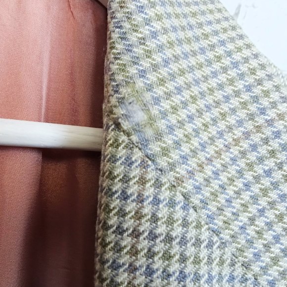 Abraham Moon Vintage Houndstooth Unionmade Silk & Wool Suit Jacket - Picture 7 of 14